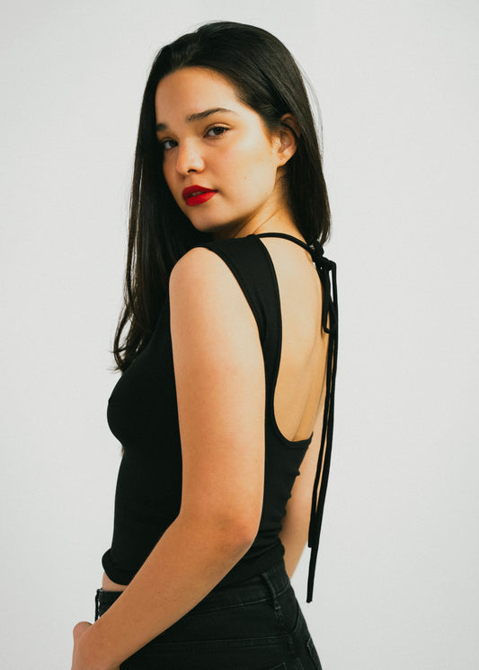 The Siena Top in Midnight