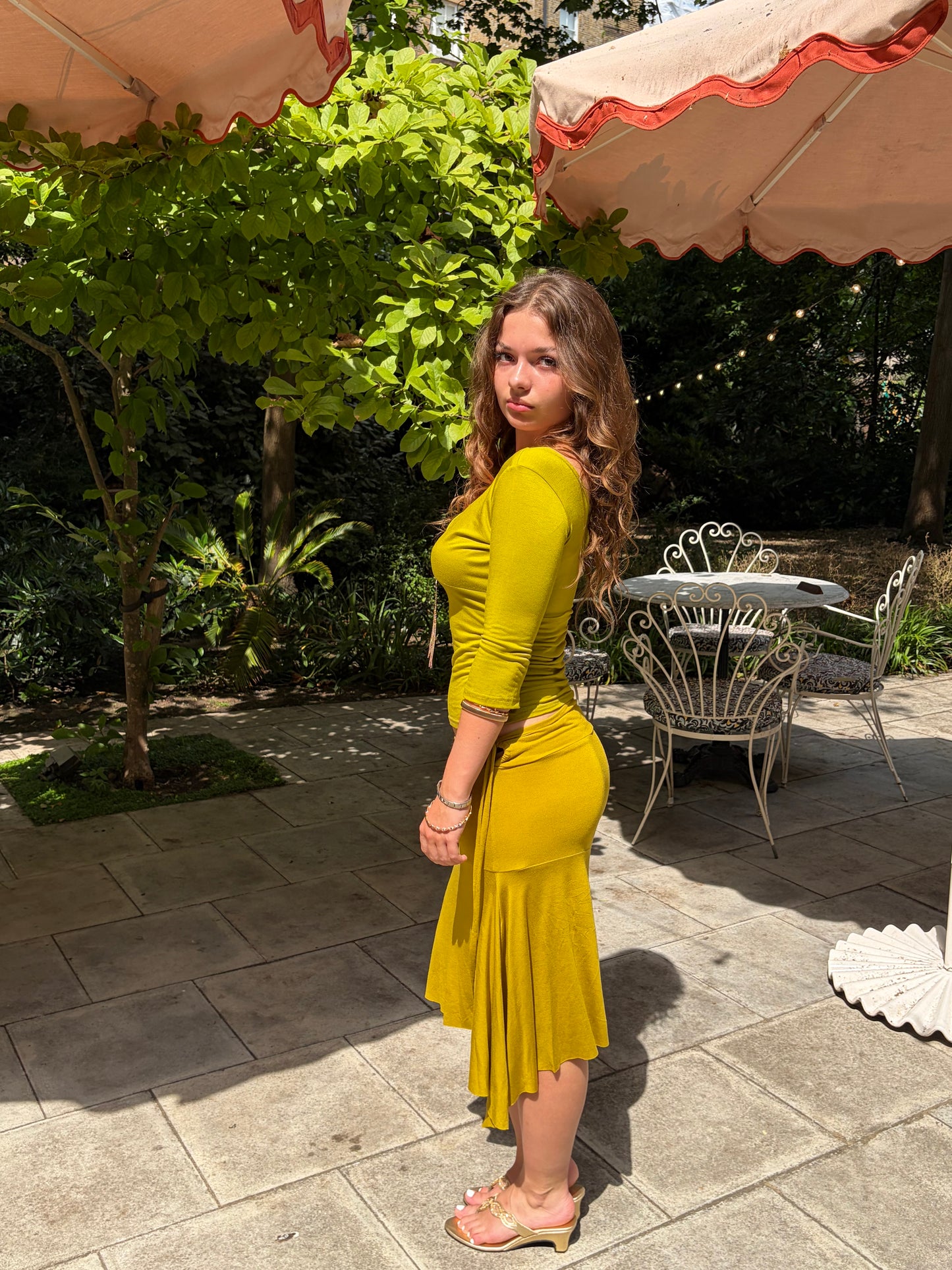 The Viena Skirt in Chartreuse