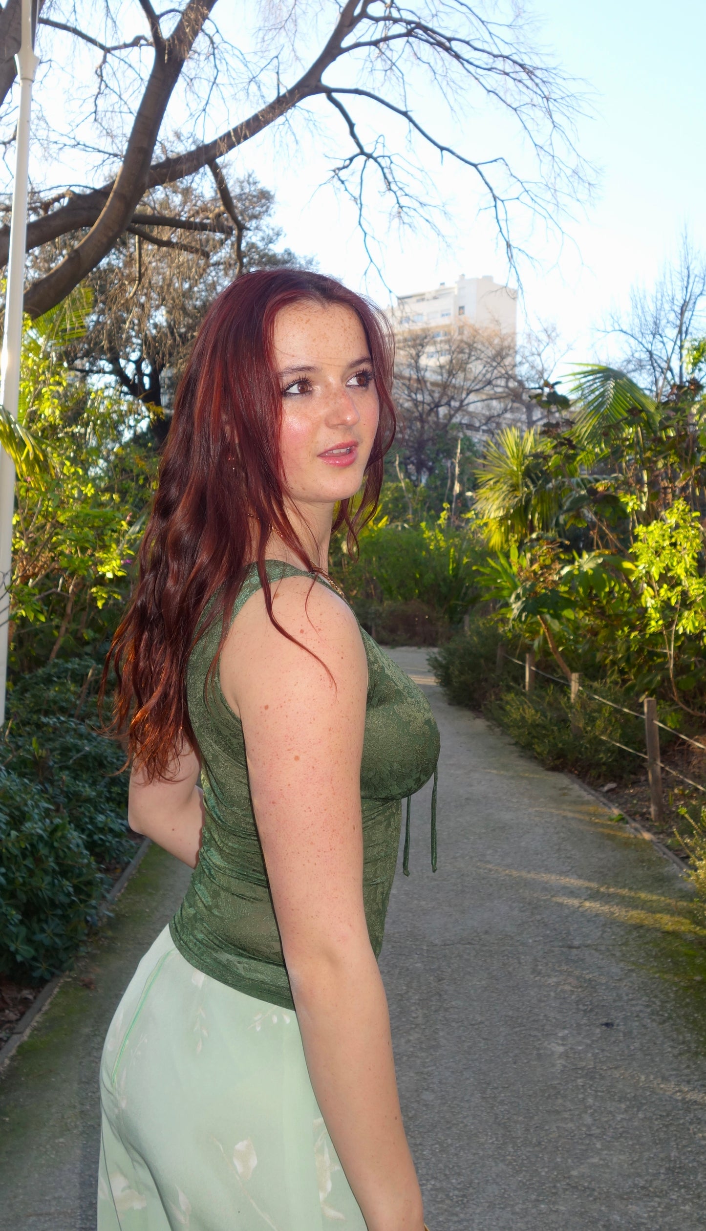 The Sofia Top in Emerald