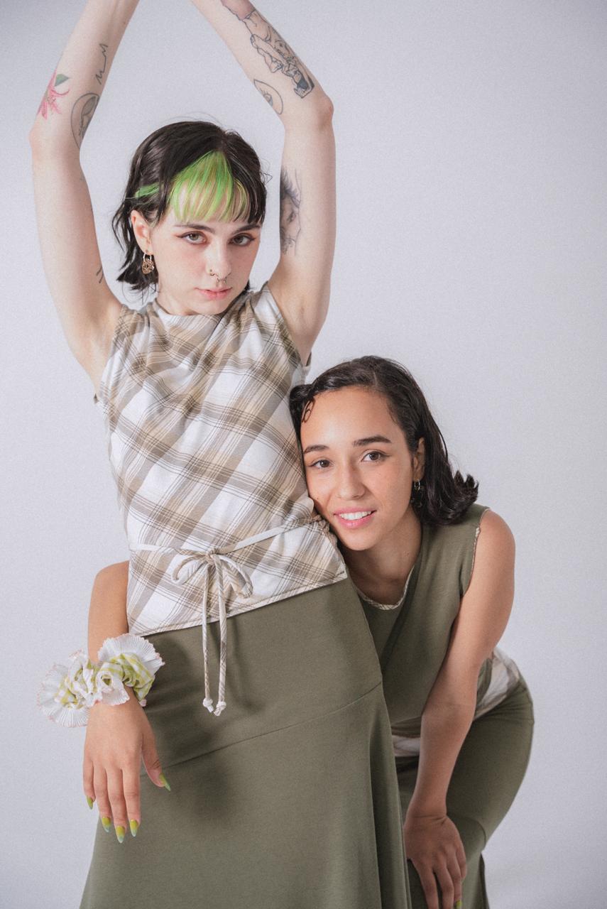 The Milano Top in Olive Plaid