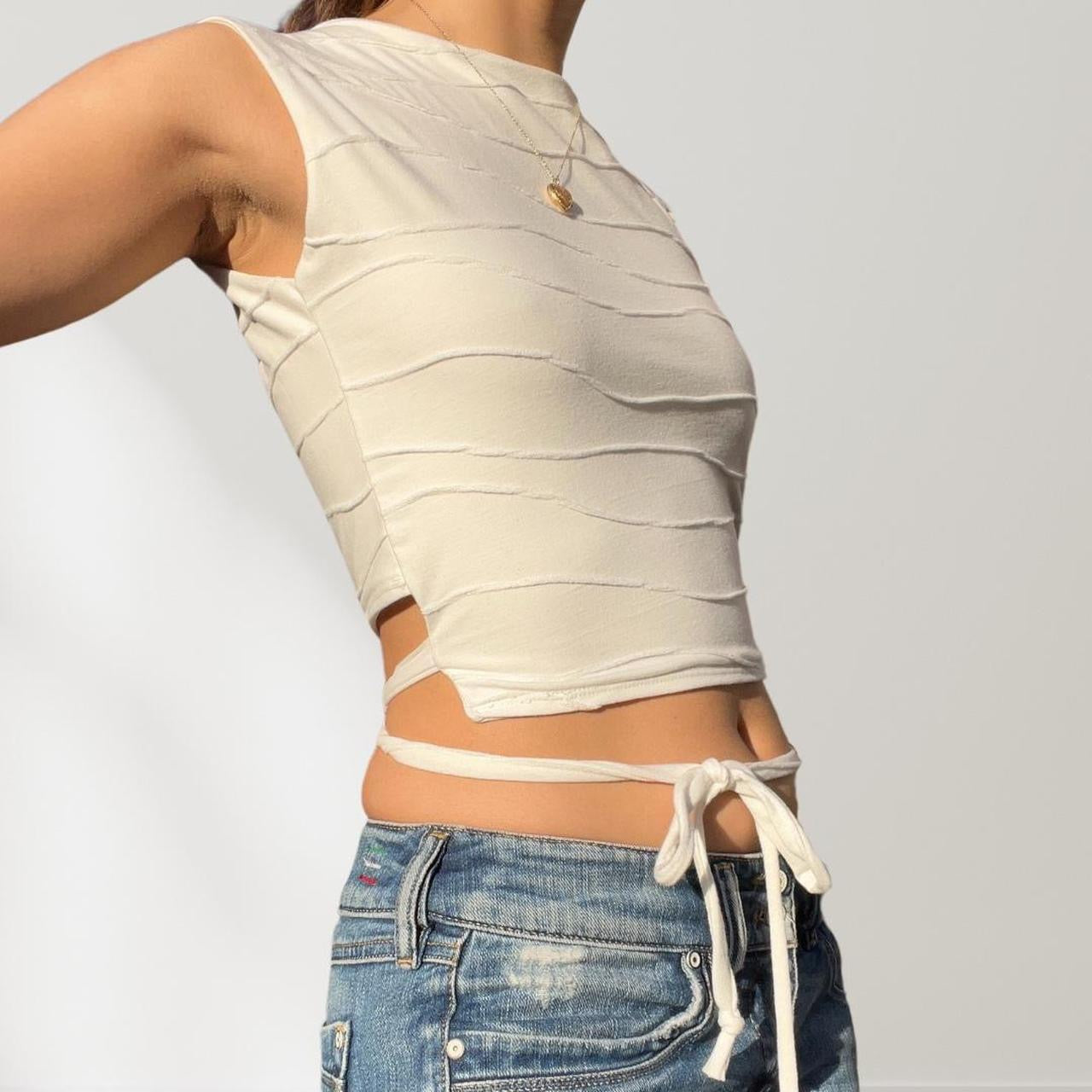 The Milano Top in White Wave