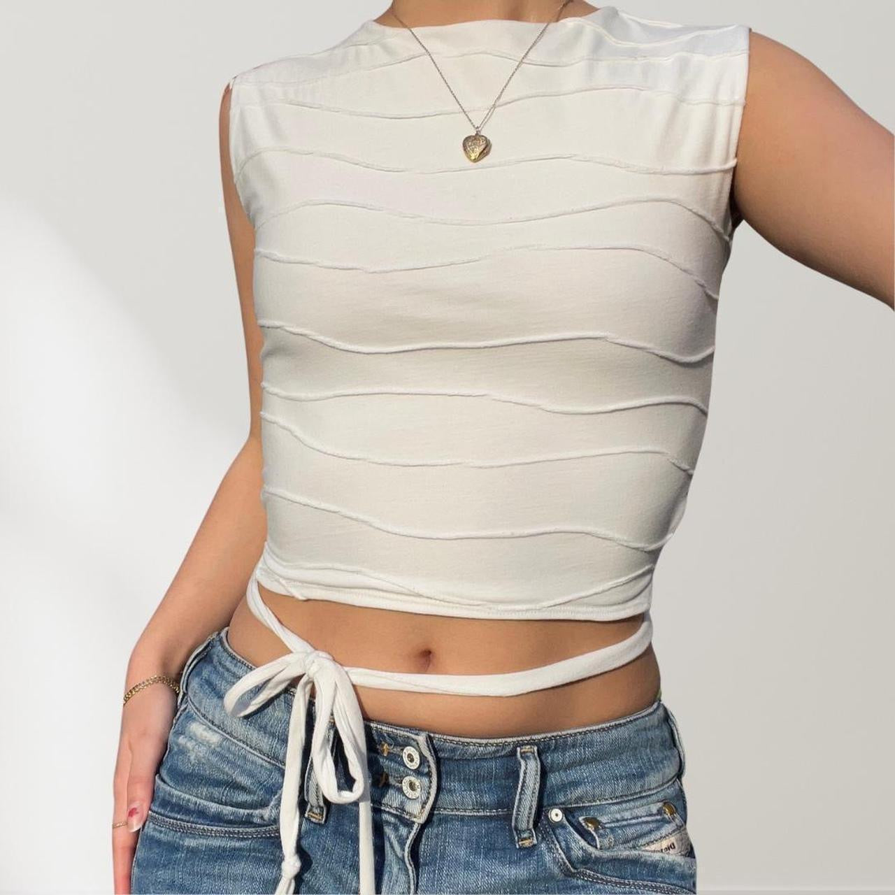 The Milano Top in White Wave
