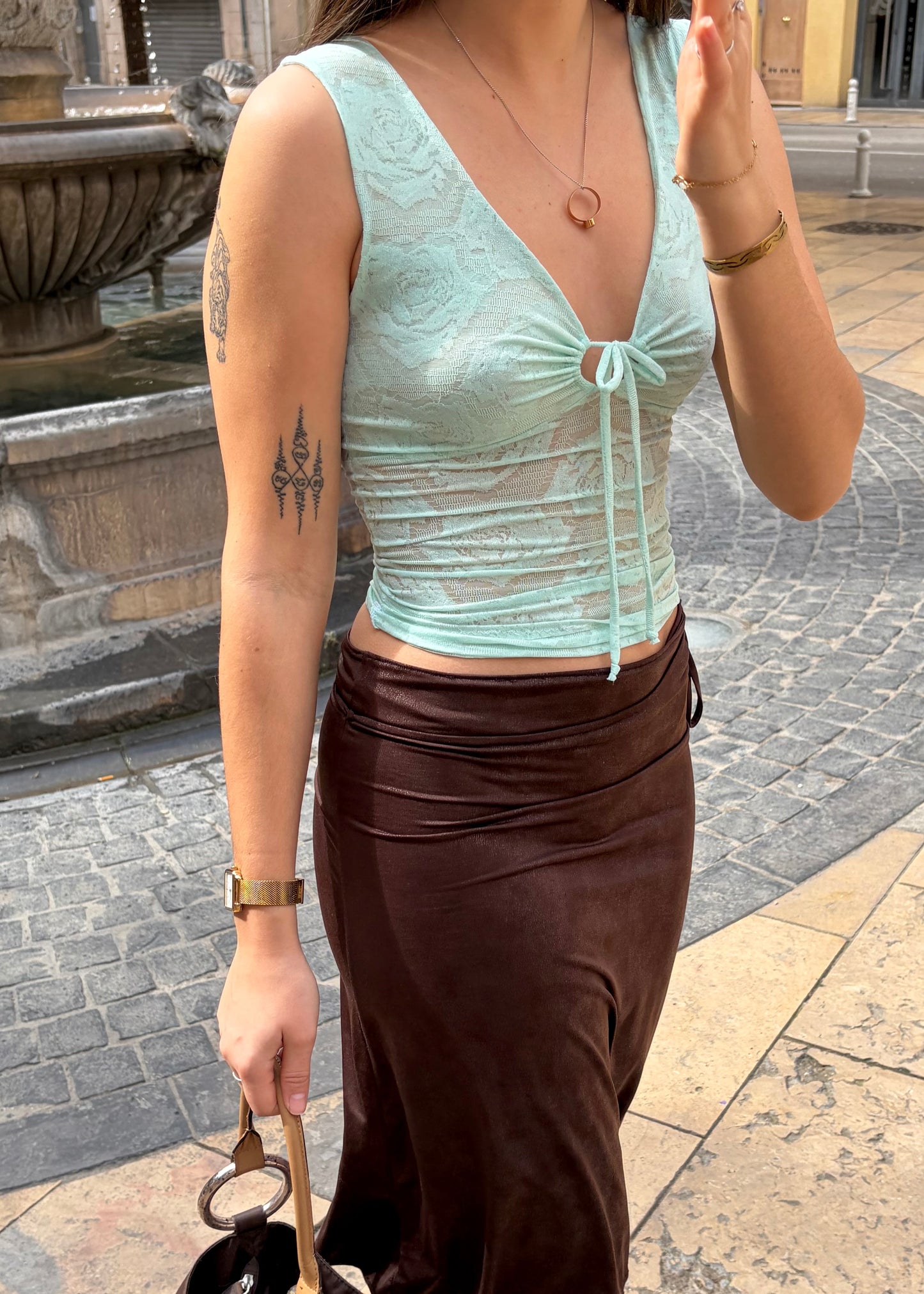 The Sofia Top in Mint