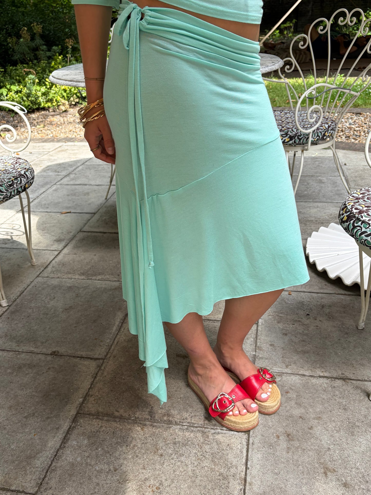 The Viena Skirt in Aqua