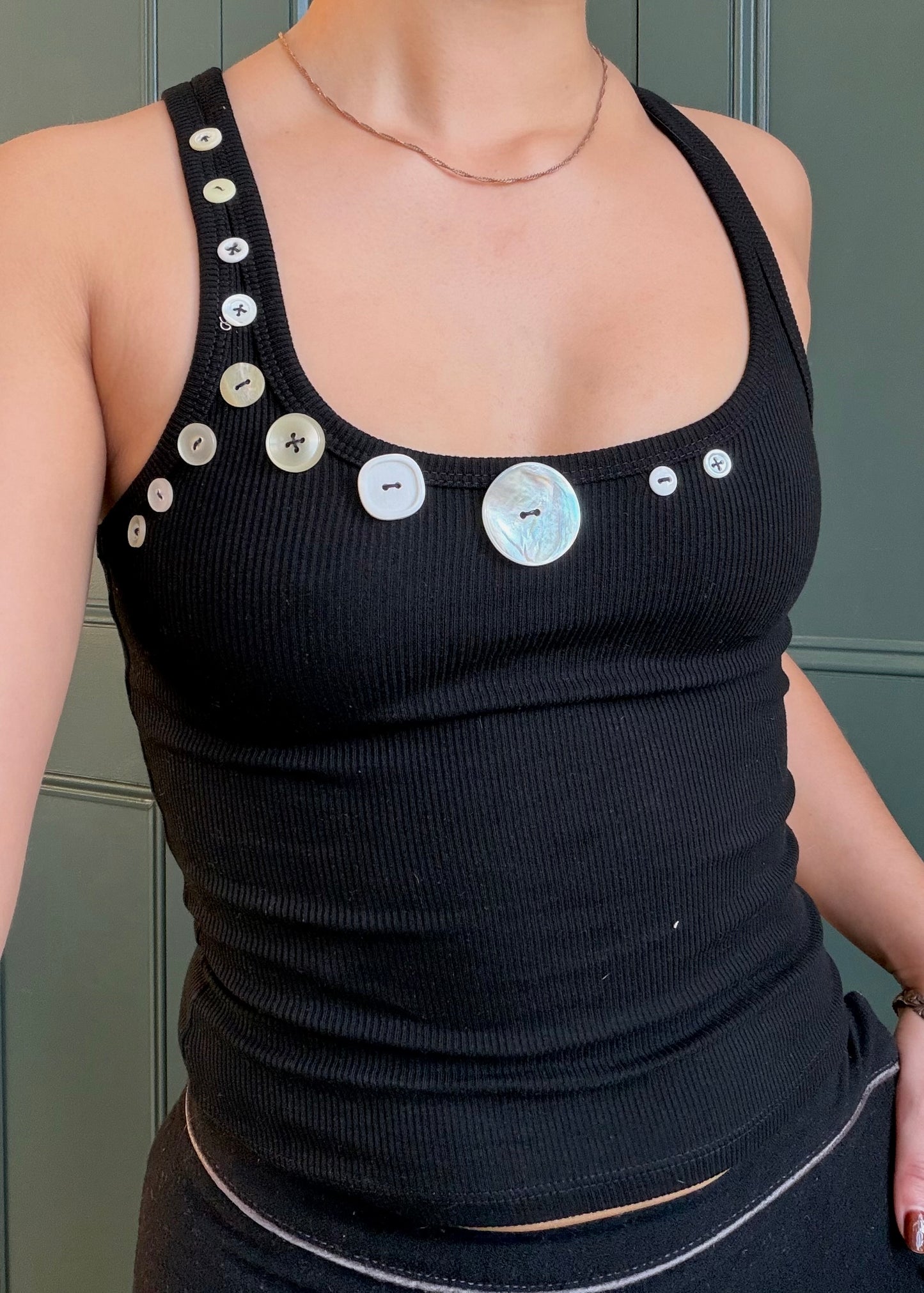 The Button Babe Tank in Shell - XS