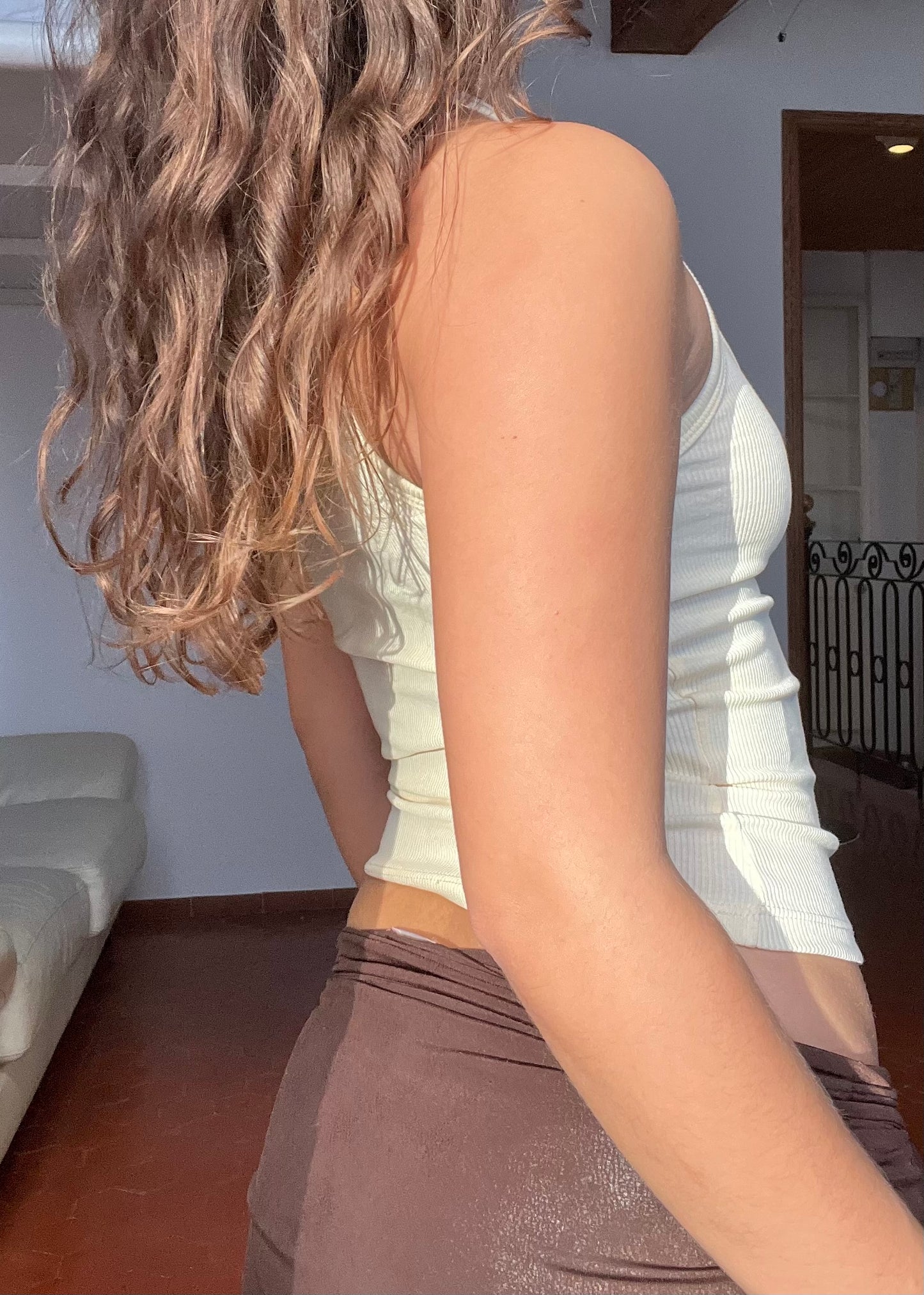 The Button Babe Tank in Honey