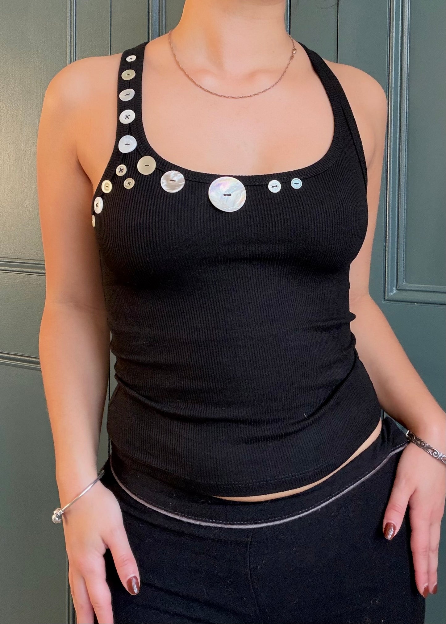 The Button Babe Tank in Shell - XS