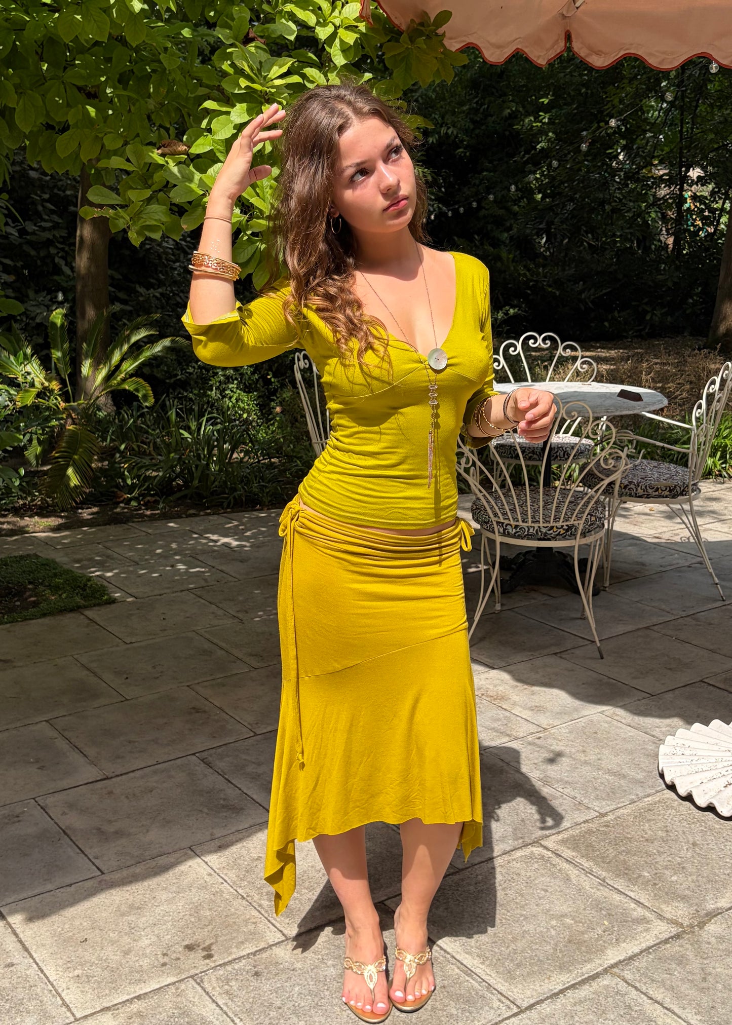 The Viena Skirt in Chartreuse