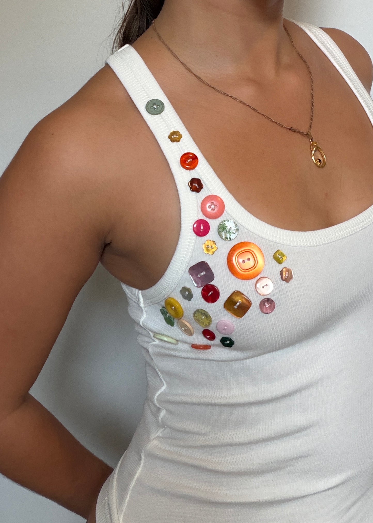 The Button Babe Tank in Confetti